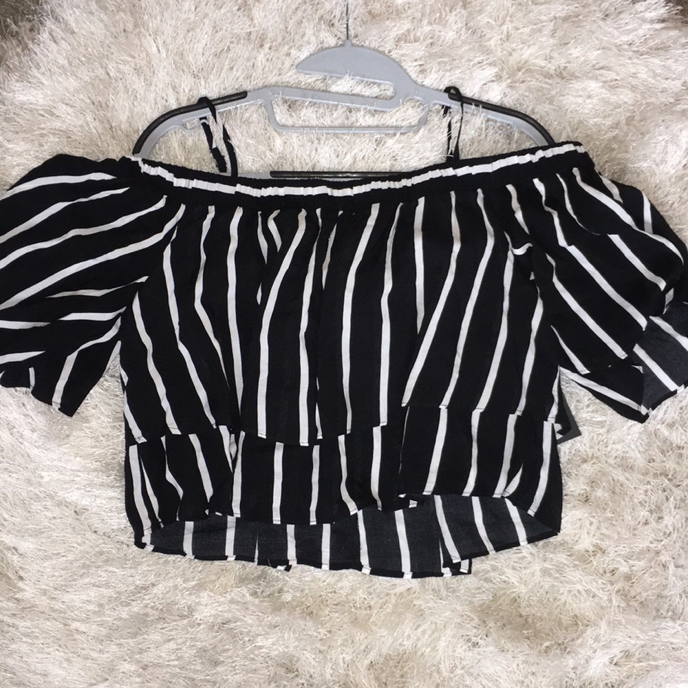 Off the The Shoulder Striped Top